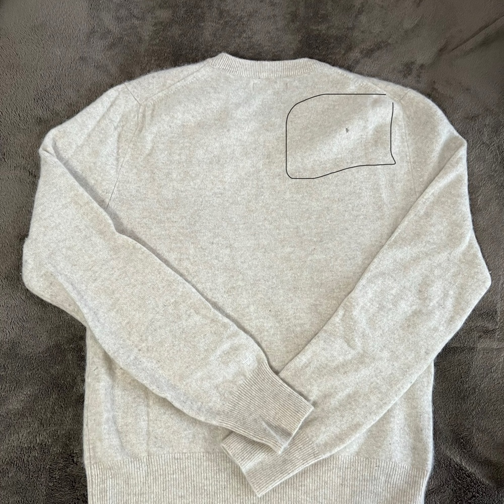 Unisex Oatmeal heather cashmere sweater - Picture 4 of 4